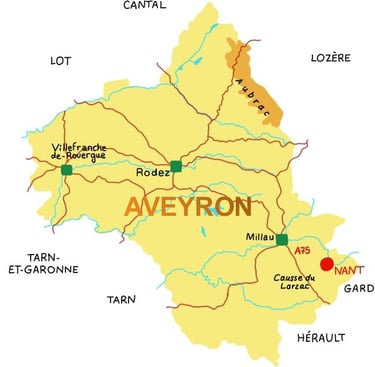 carte de l'Aveyron