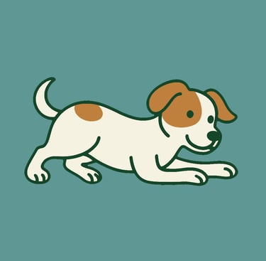 Illustration d´un chien joueur, image de Oh La Woof