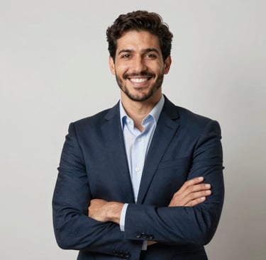 Smiling middle-aged man showing thumbs up in a cozy home setting.