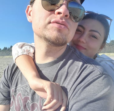 A picture from our very first trip  together on the California coast