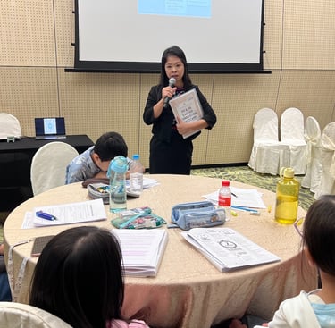Thriving Kids Club Founder Mrs Serene Wee and students at Intensive English Bootcamp