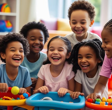 AI generated image of children smiling in classroom