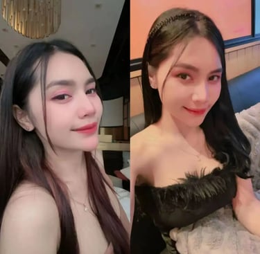 Side-by-side comparison of a beautiful woman featuring pink eyeshadow and elegant evening makeup looks.