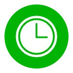 Ícone de relógio indicando o horário de atendimento e a agilidade da Serventes Ecologic na coleta imediata de entulho em Tere