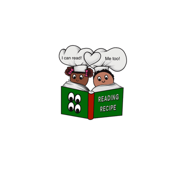 Reading Recipe YouTube channel logo featuring two Black children in chef hats reading together