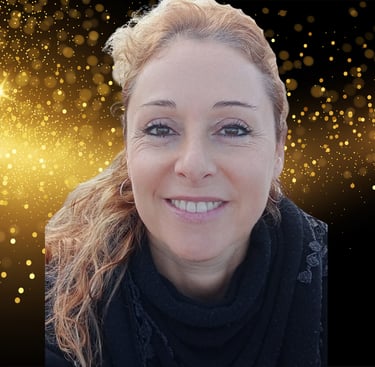 a woman with blonde hair and a black scarf