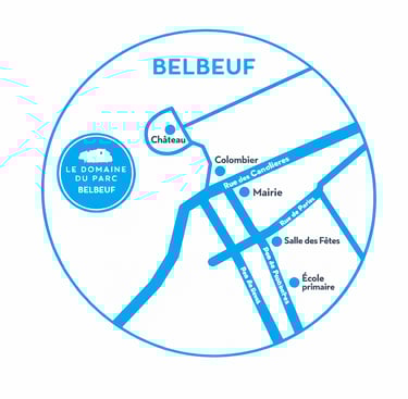 localisation du lotissement Domaine du Parc à Belbeuf proche de Rouen