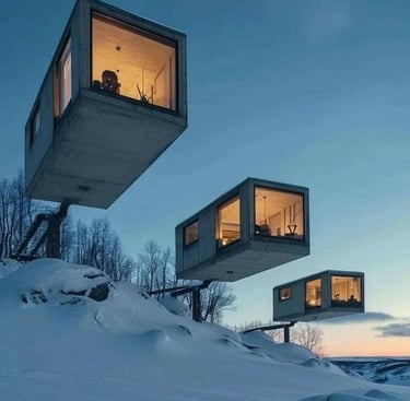 Container houses in the air