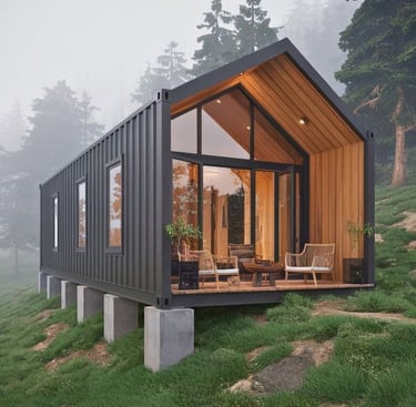 Luxury Container house in the wood by European manufacturer