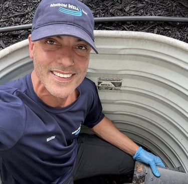The Window Well Guy smiling while cleaning