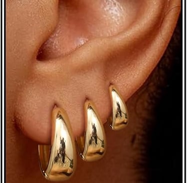 Small Huggie Hoop Earrings Set 