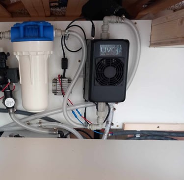 prestation installation circuit eau pompe à eau filtre uv UV uvoji tuyau