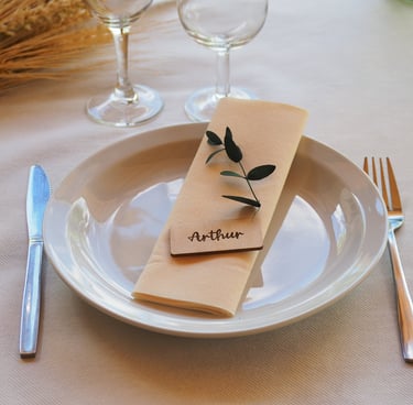 Marque-place en bois personnalisé