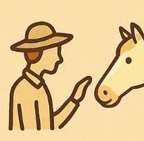 Enseignant caresse un cheval