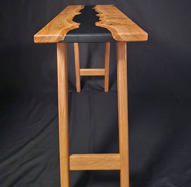 Solid Oak Console Table top front view