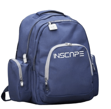 a bulky school bags in light purple color, with white zippers