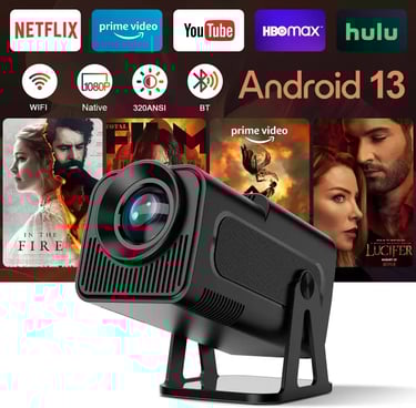 Alwtniet Mini Proyector Portátil 4K Proyector Netflix Licencia Oficial, Mini Proyector Portatil 