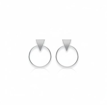 BRINCO PRATA 925 TRIÂNGULO COM CIRCULO