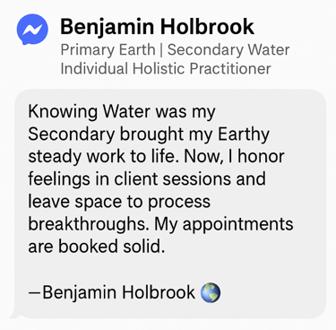 Testimonial for Earth + Water Archetype: A coach shares how embracing Water helped her lead soulful group work with full flow