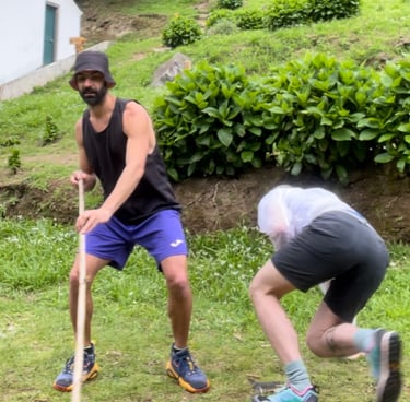 two men dancing together