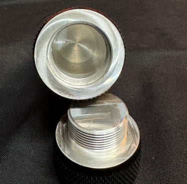 Machined aluminum screw-off cap