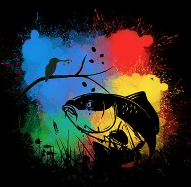 a fish in a colorful painting style