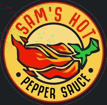 Sam's Hot Pepper Sauce Logo Dark