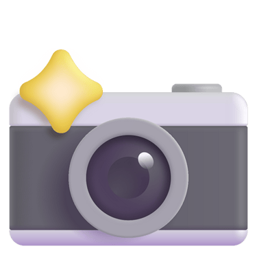 émoticône appareil photo qui flash