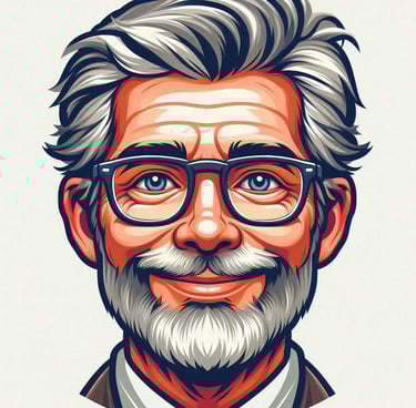 a man with a beard and glasses on his face