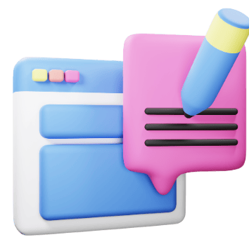 a pink and blue folder with a pen