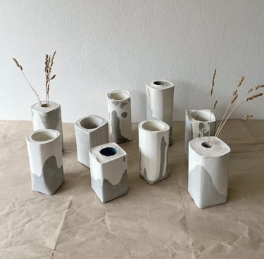 Handmade concrete vases