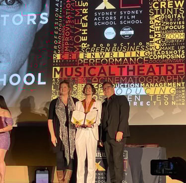 a group of people standing on a stage