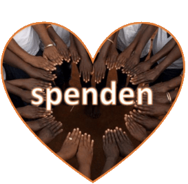 Herz aus Kinderhänden mit Aufschrift spenden