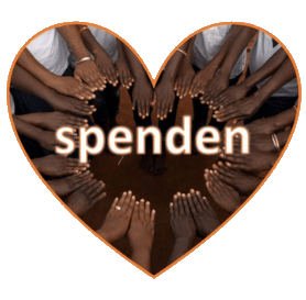 Herz aus Kinderhänden mit Aufschrift spenden