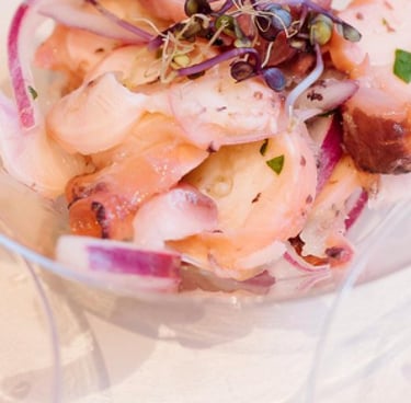 Glass Cups with Ceviche