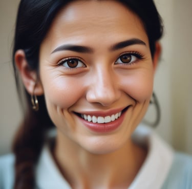 Close-up of a smiling woman asian modern