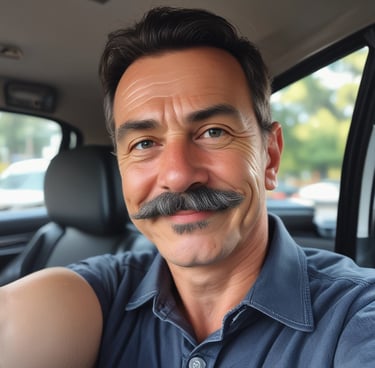 A happy customer smiling after a consultation with Maria da Luz.