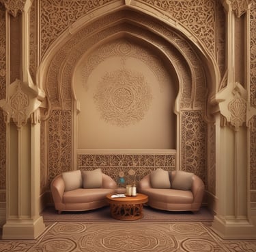 Close-up of a delicate Arabic engraved bracelet on a woman's wrist.