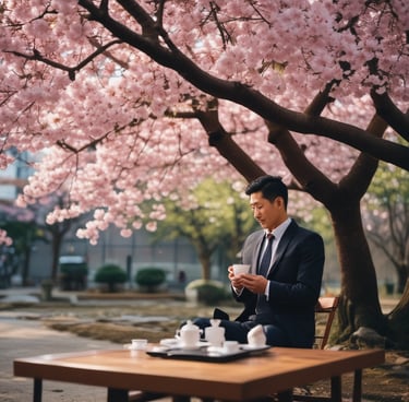 A sleek Aero Host Robotics service robot hovering beside a busy hotel lobby desk.