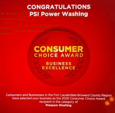 Awarded Best Pressure washing company 2025 in Broward county FL . PSI POWER WASHING