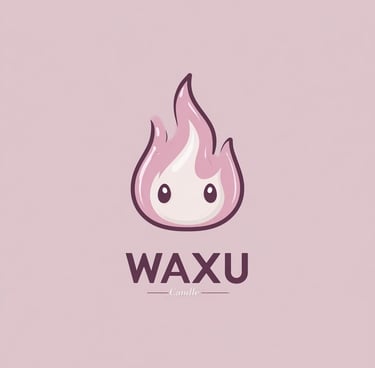Logo de Waxu Candles, marca de velas artesanales inspiradas en anime y cultura geek.