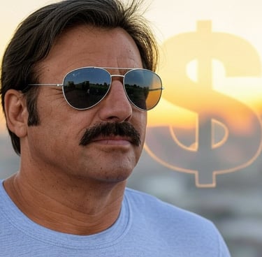 a man with sunglasses and a mustache