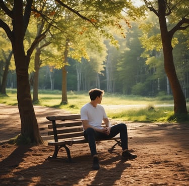 Smiling young man using a laptop in a modern home office.