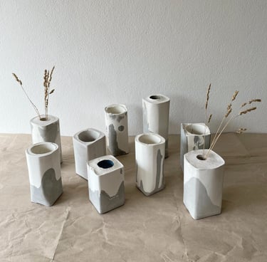 Handmade concrete vases
