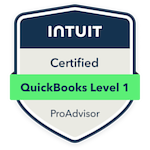 Intuit QuickBooks Level 1 Certified ProAdvisor Badge