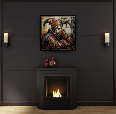 Jester's Lament watercolor painting mockup