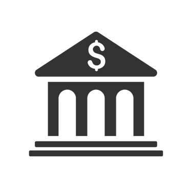 a bank building with a dollar sign on it