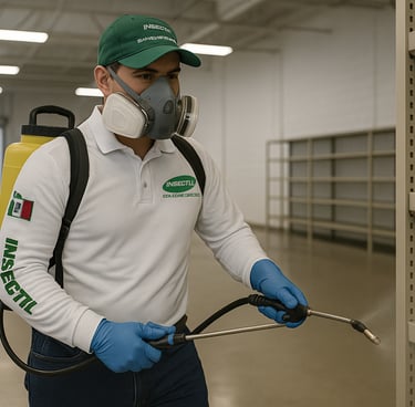 especialista realizando servicio con el equipo de seguridad adecuado y seguro 