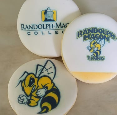 printed cookies with school mascot