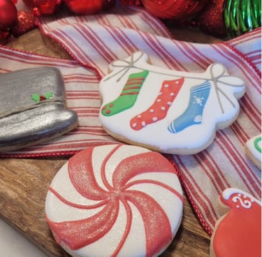christmas handpiped cookies